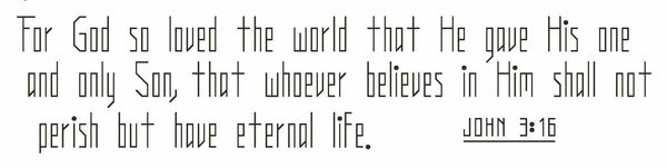 John 3:16 - Custom Trim Cross Stitch Kit