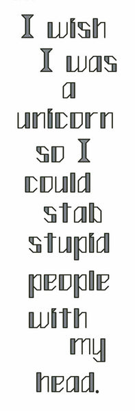 Stabby Unicorn - Cross Stitch Kit