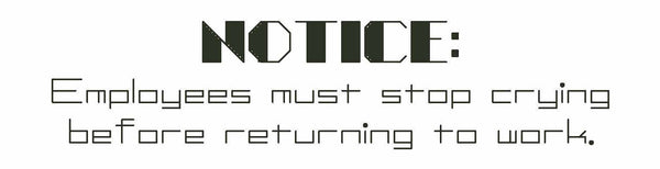 Employees Stop Crying - Custom Trim Cross Stitch Kit