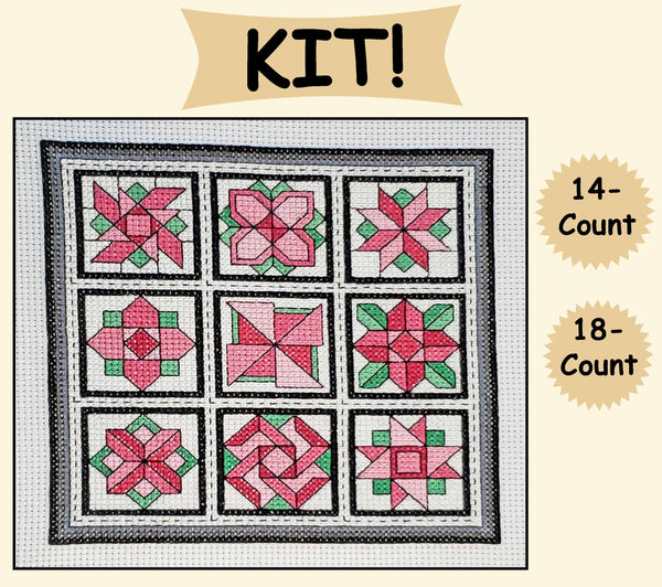 Carnations / Quilt Blocks 11 - Cross Stitch Kit