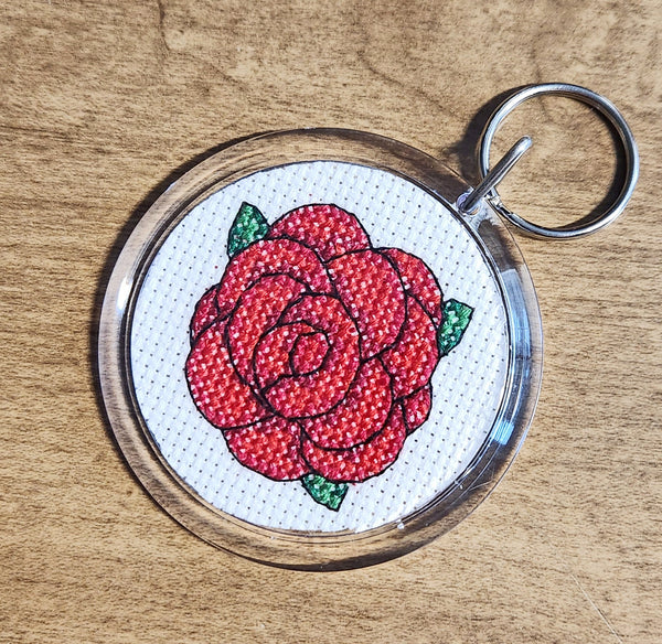 Rose Keychain - Cross Stitch Kit