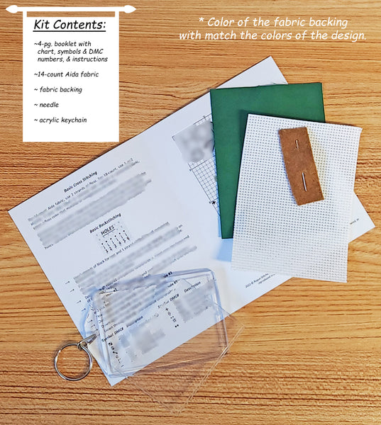 Rose Keychain - Cross Stitch Kit