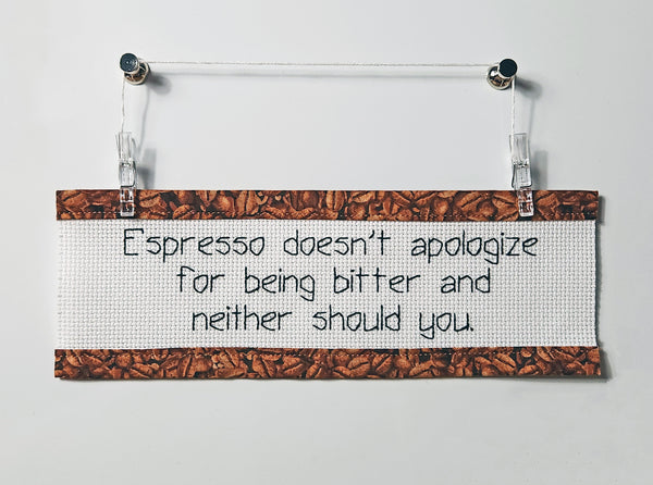 Being Bitter - Custom Trim Cross Stitch Kit