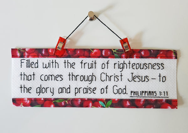 Philippians 1:11 - Custom Trim Cross Stitch Kit