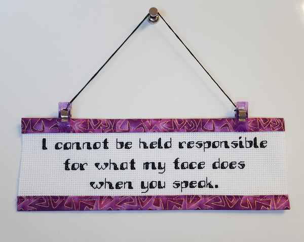 What My Face Does - Custom Trim Cross Stitch Kit