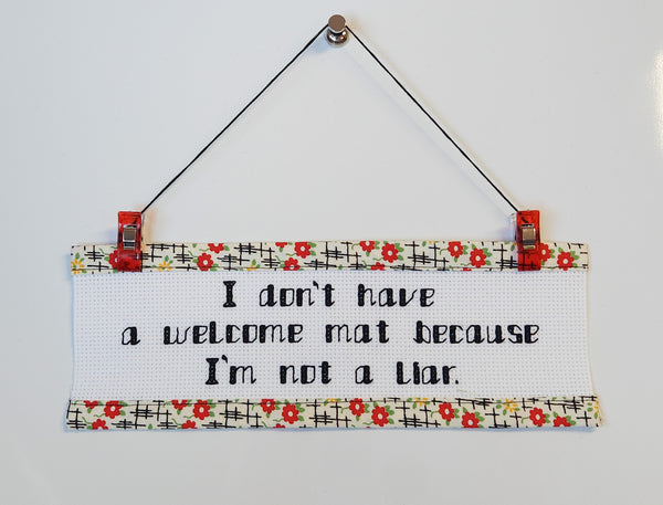 No Welcome Mat - Custom Trim Cross Stitch Kit