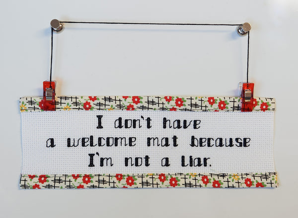 No Welcome Mat - Custom Trim Cross Stitch Kit