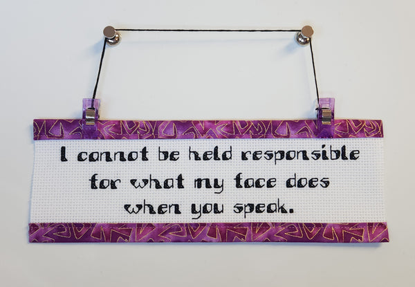 What My Face Does - Custom Trim Cross Stitch Kit