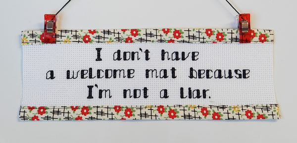 No Welcome Mat - Custom Trim Cross Stitch Kit
