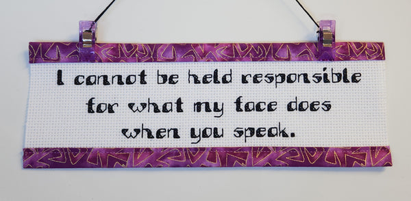 What My Face Does - Custom Trim Cross Stitch Kit