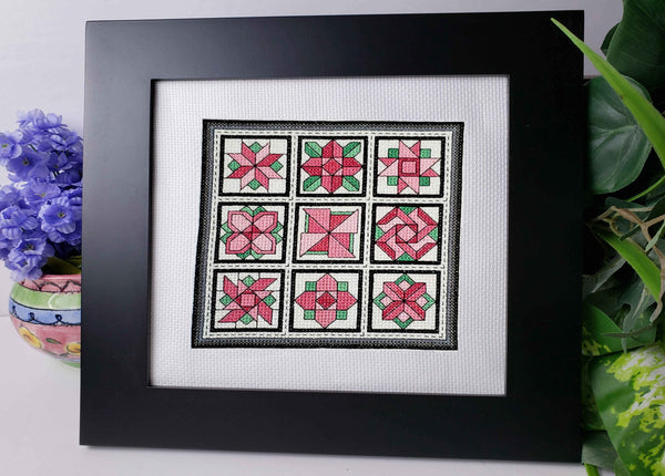 Carnations / Quilt Blocks 11 - Cross Stitch Kit