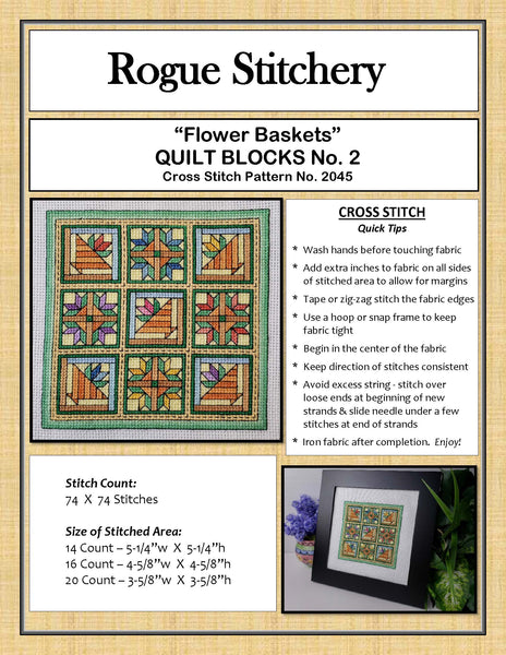 Flower Baskets / Quilt Blocks 2 - Cross Stitch Kit