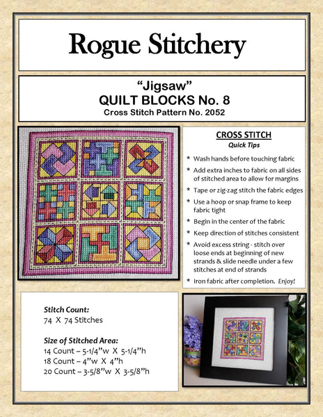 Jigsaw / Quilt Blocks 8 - Cross Stitch Kit