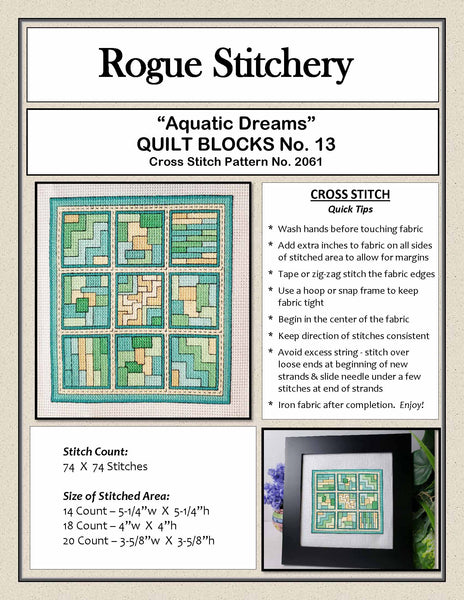 Aquatic Dreams / Quilt Blocks 13 - Cross Stitch Kit