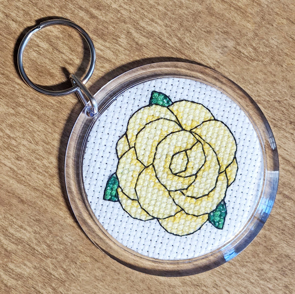 Rose Keychain - Cross Stitch Kit