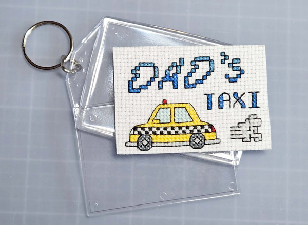 Dad's Taxi Keychain - Cross Stitch Kit