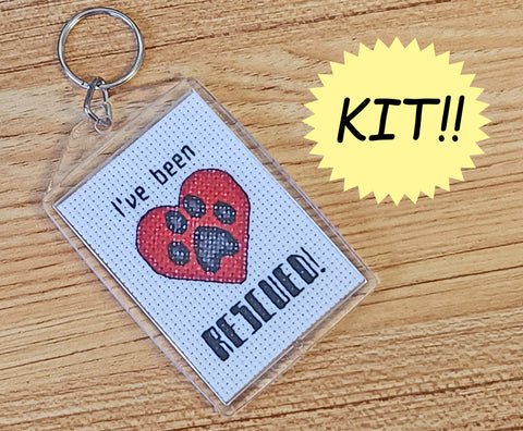 Rescued Keychain - Cross Stitch Kit