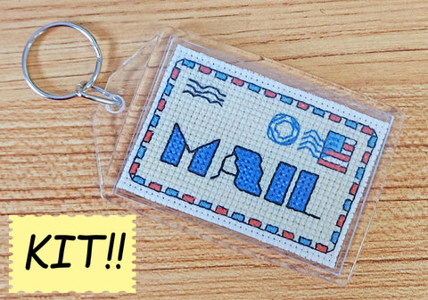 Mail Envelope Keychain - Cross Stitch Kit