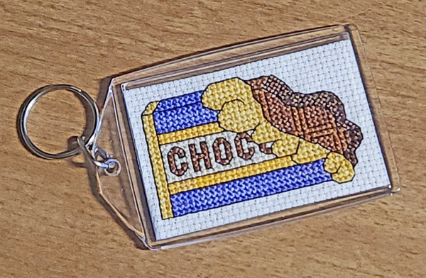 Chocolate Bar Dark Keychain Cross Stitch Kit