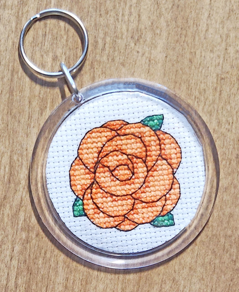 Rose Keychain - Cross Stitch Kit