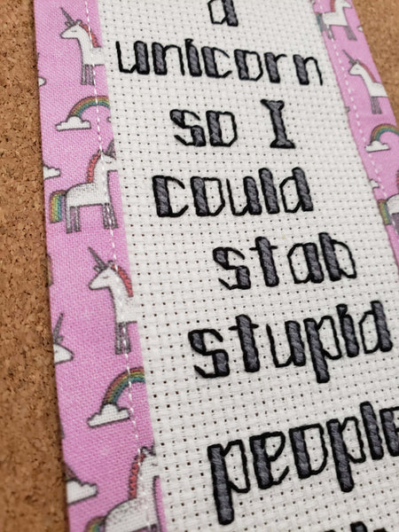 Stabby Unicorn - Cross Stitch Kit