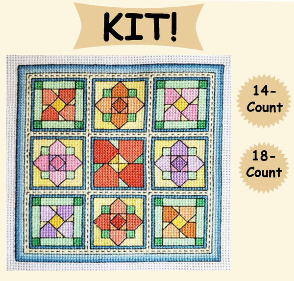 Spring Flowers / Quilt Blocks 9 - Cross Stitch Kit
