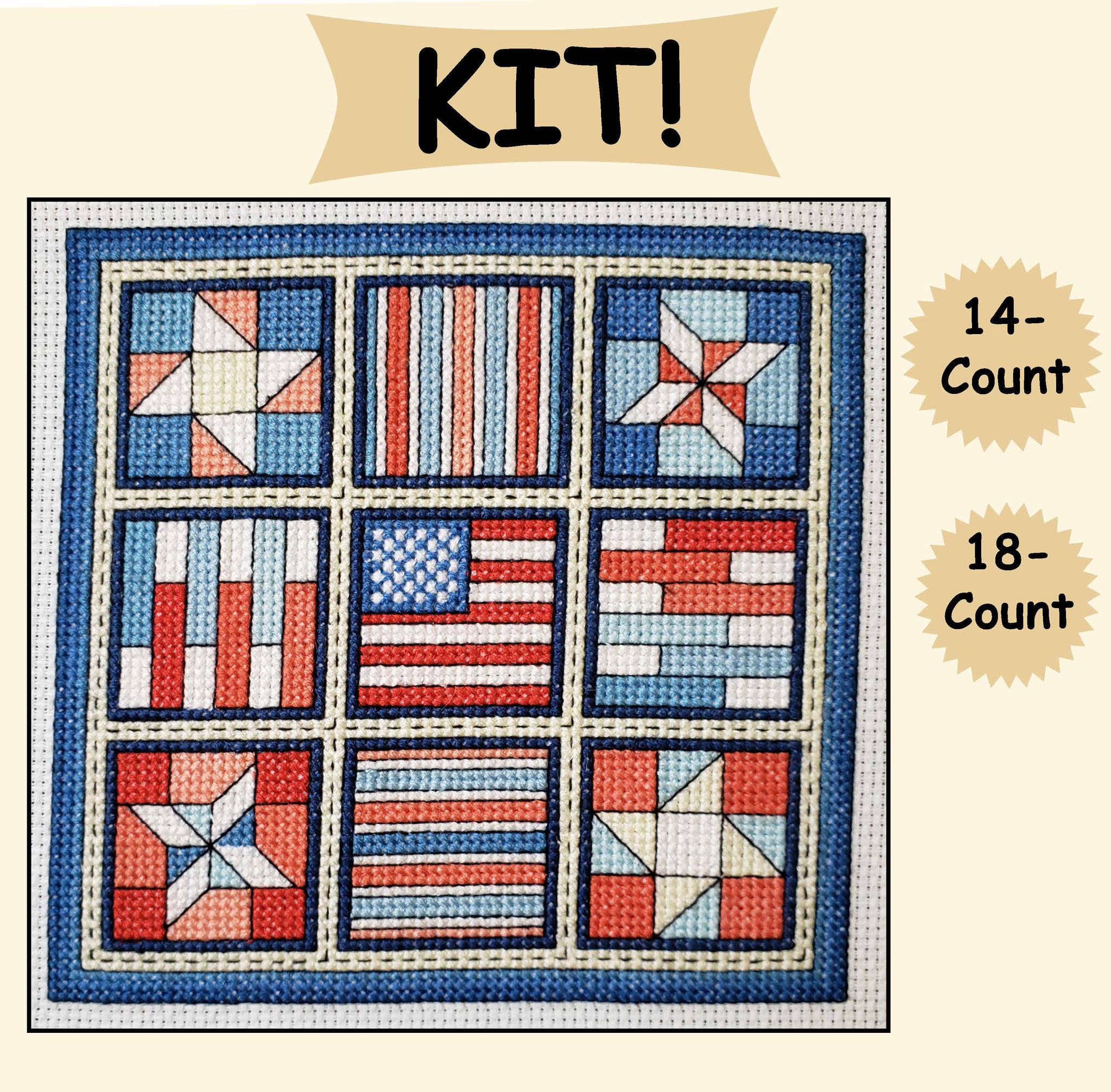 Stars and Stripes / Quilt Blocks 7 - Cross Stitch Kit