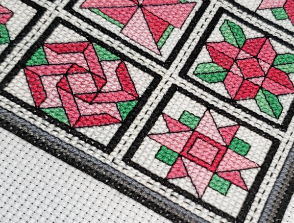 Carnations / Quilt Blocks 11 - Cross Stitch Pattern