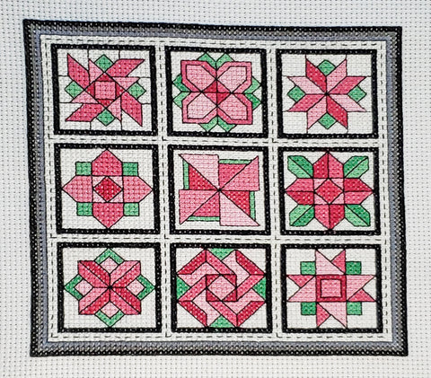 Carnations / Quilt Blocks 11 - Cross Stitch Pattern
