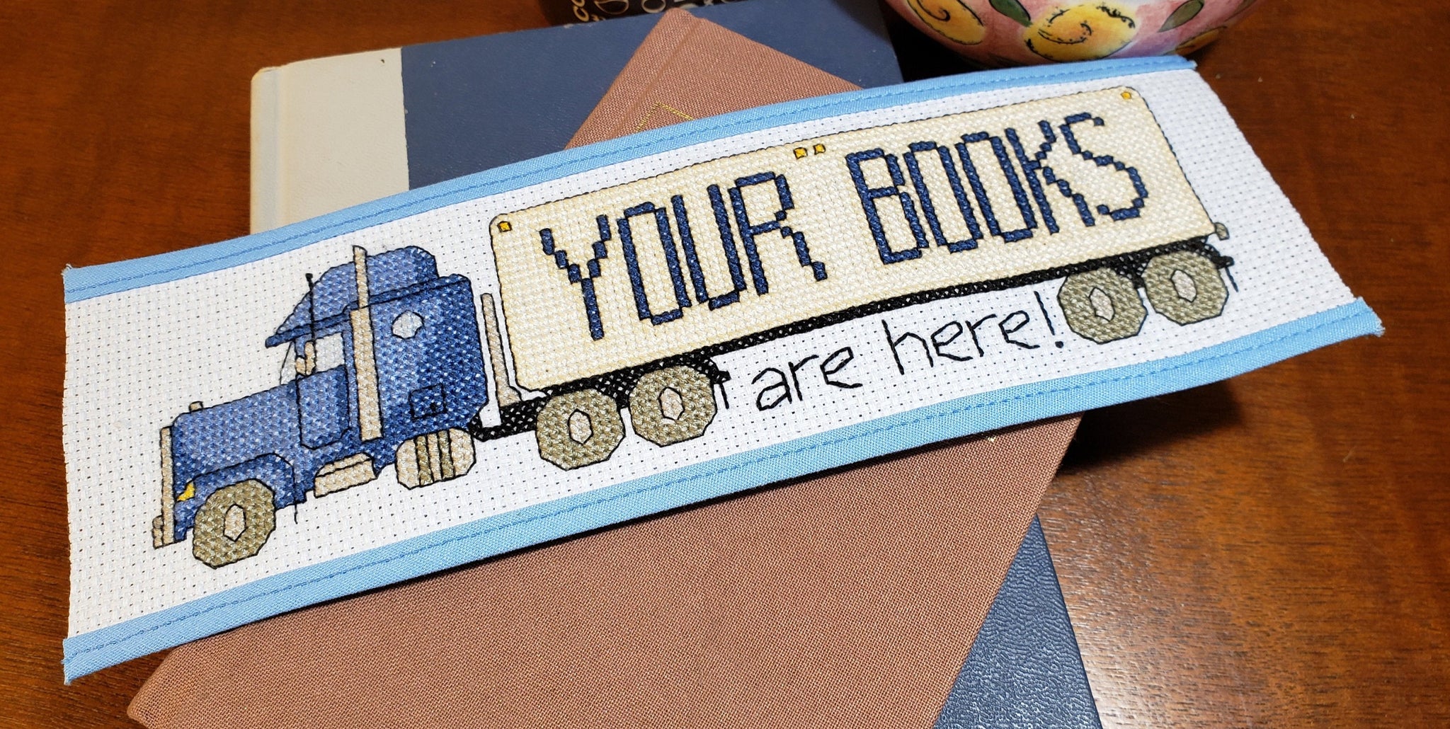 Your Books Are Here (Blue) - Cross Stitch Pattern