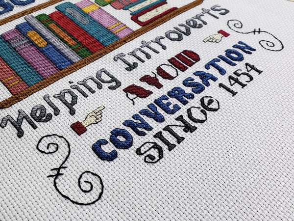 Helping Introverts Avoid Conversation - Cross Stitch Pattern