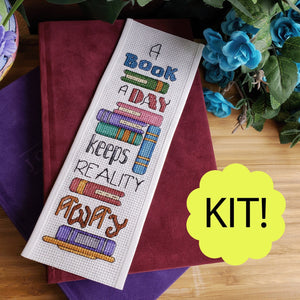 A Book a Day Keeps Reality Away - Cross Stitch Kit