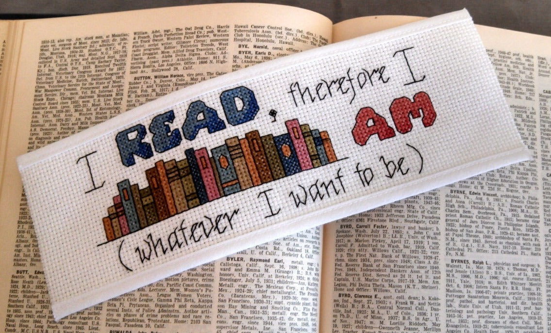 I Read, Therefore I Am - Cross Stitch Pattern